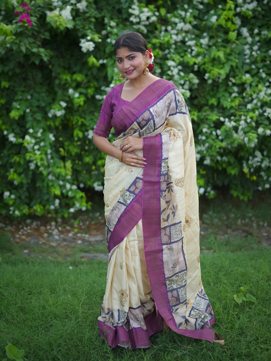 

Kandora Woven Design Zari Saree, Purple