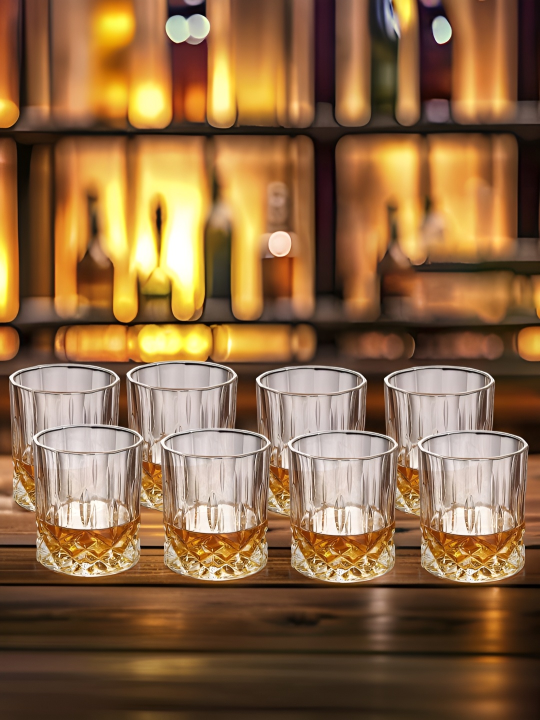 

The Better Home Transparent 8 Pieces Textured Whiskey Glasses 300ml
