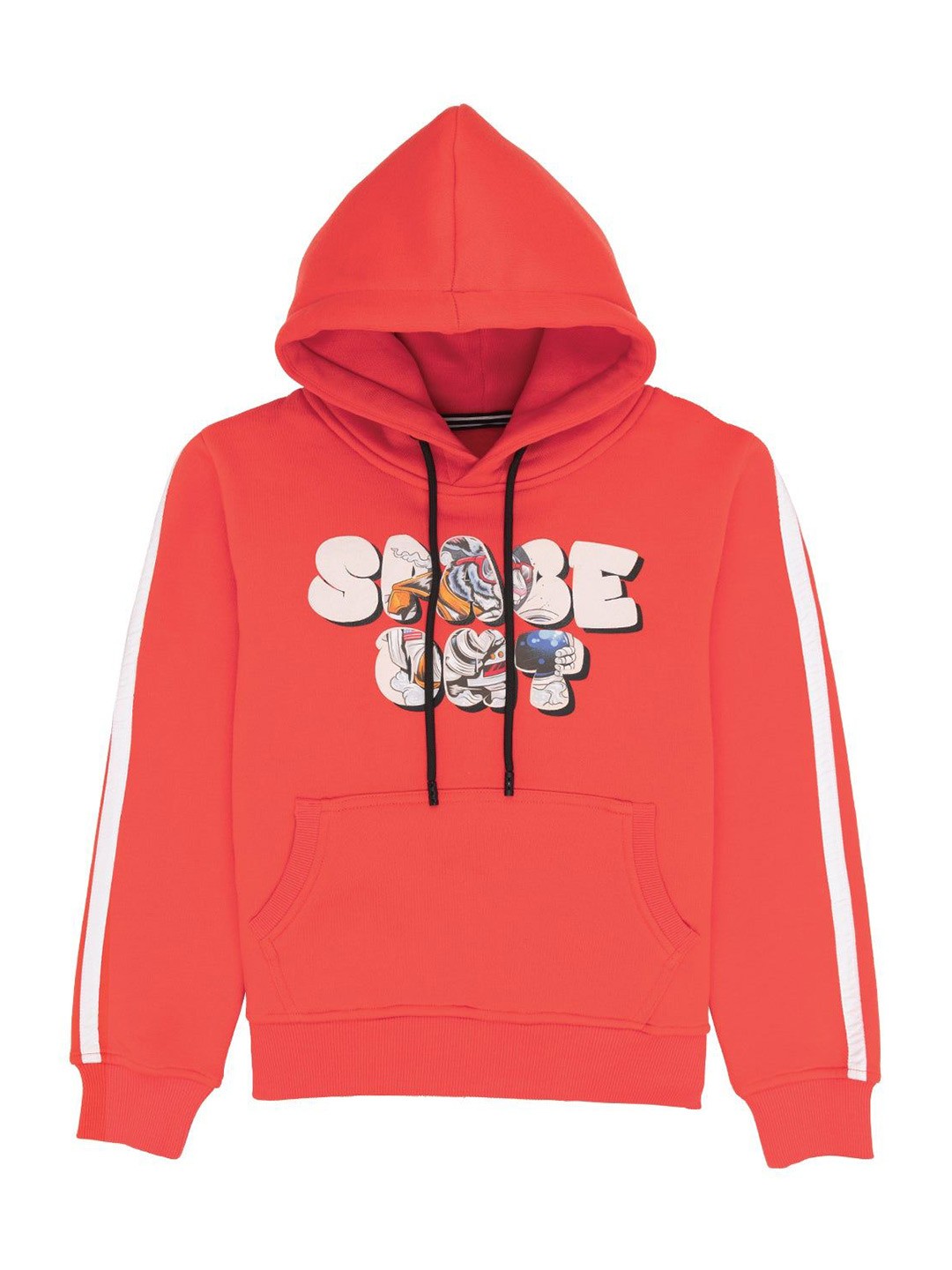 

Status Quo Boys Graphic Printed Hood Cotton Pullover Sweatshirt, Coral