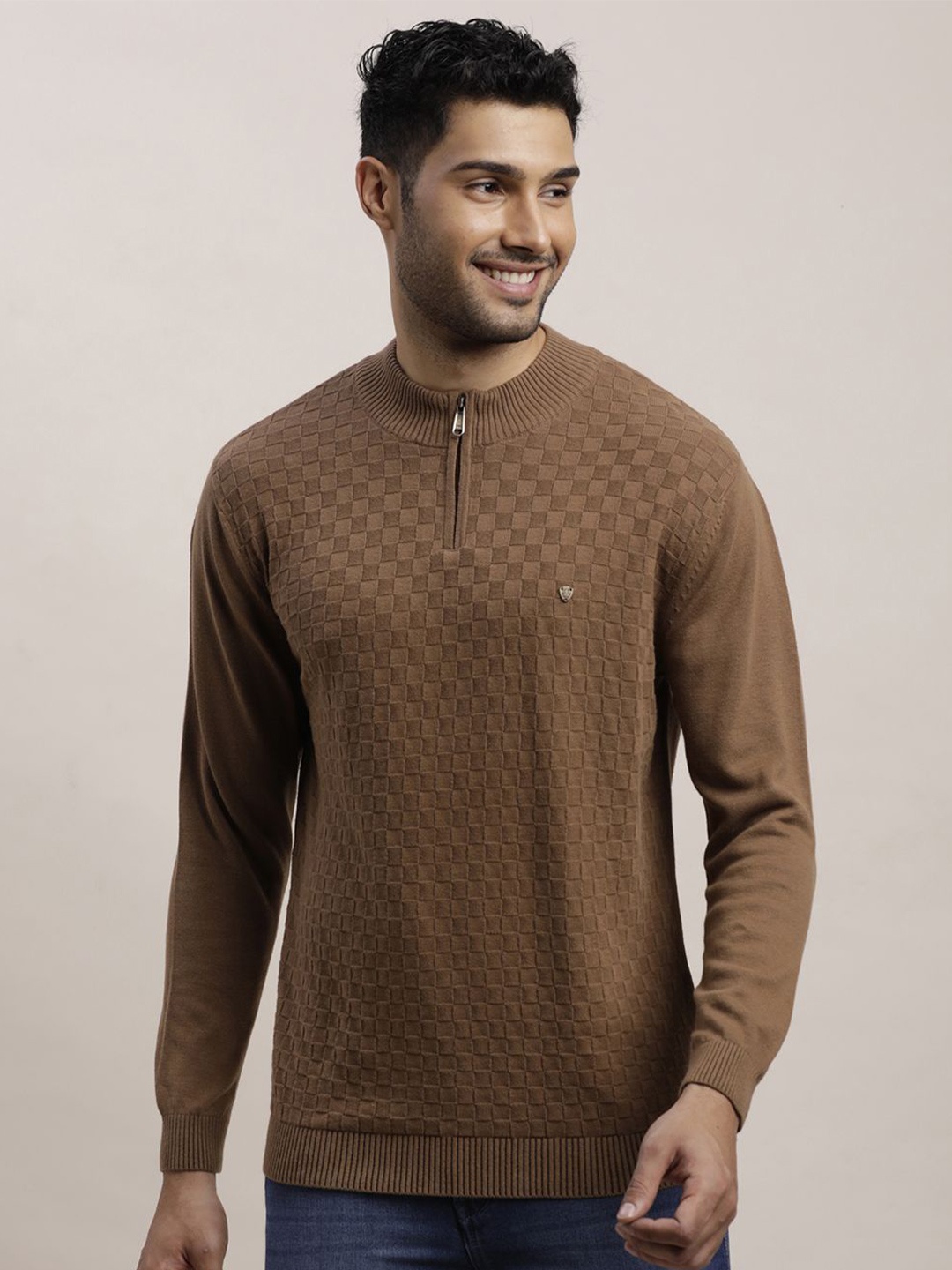 

Turtle Men Cotton Cable Knit Pullover Sweater, Brown