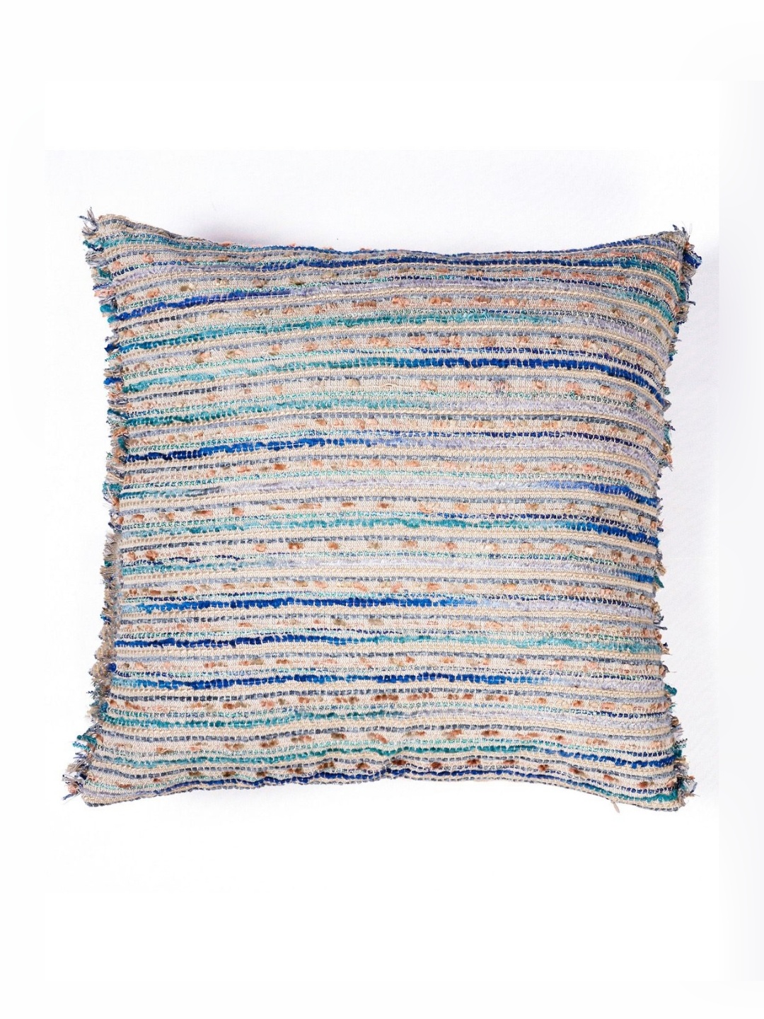 

ONSETHOMES Blue & Beige Self Design Textured Square Cushion Covers