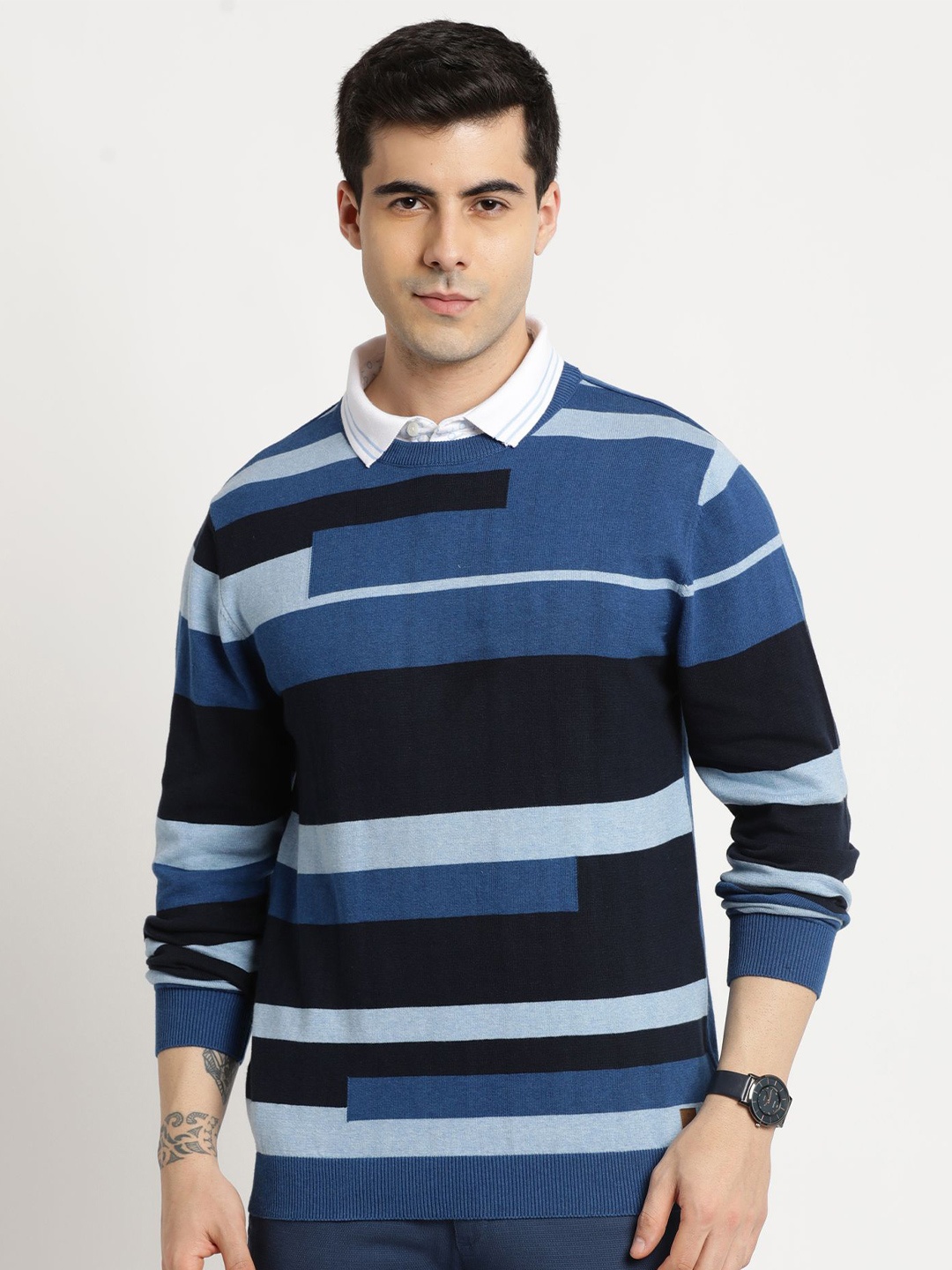 

Turtle Men Striped Pullover, Blue
