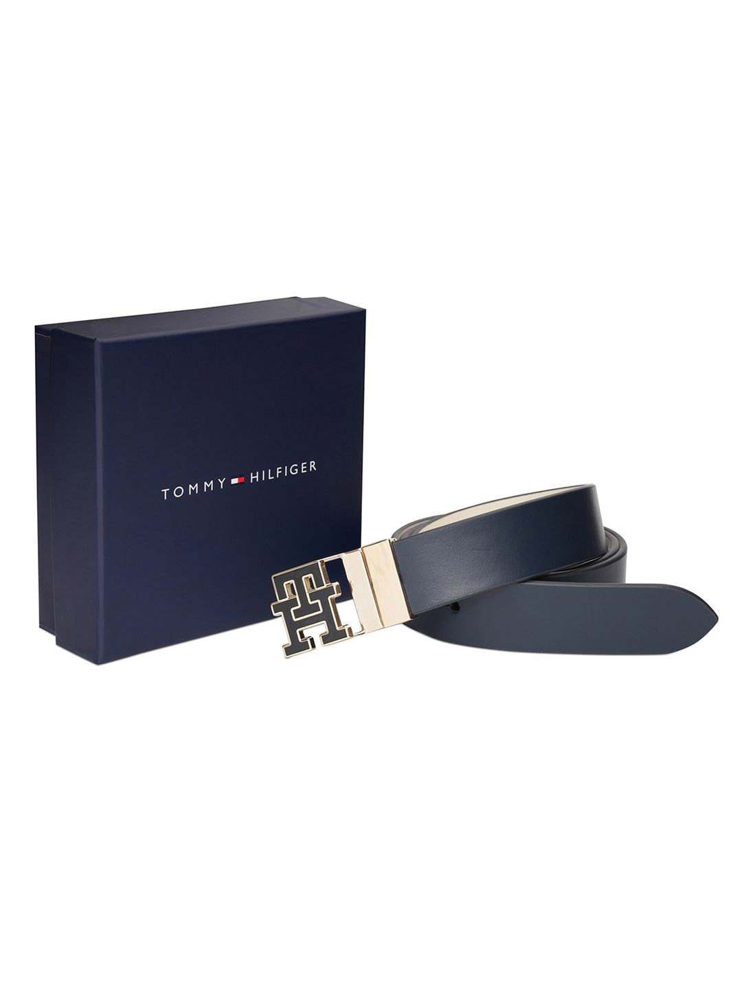 

Tommy Hilfiger Women Leather Reversible Formal Belt, Navy blue