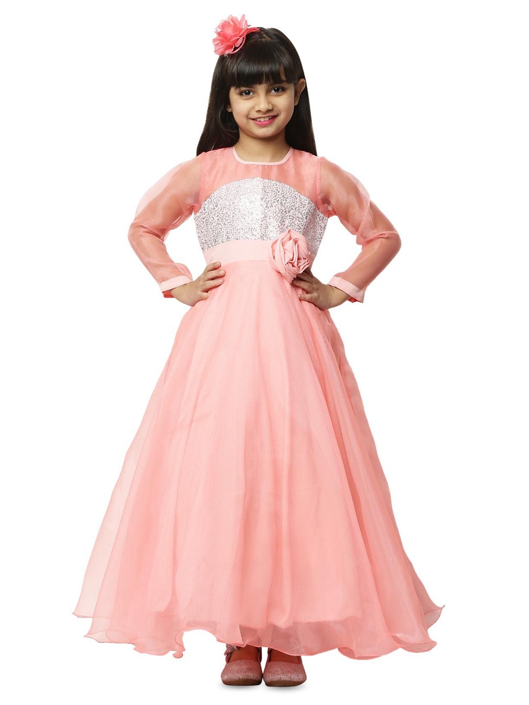 

Wish little Girls Fit & Flare Maxi Dress, Pink