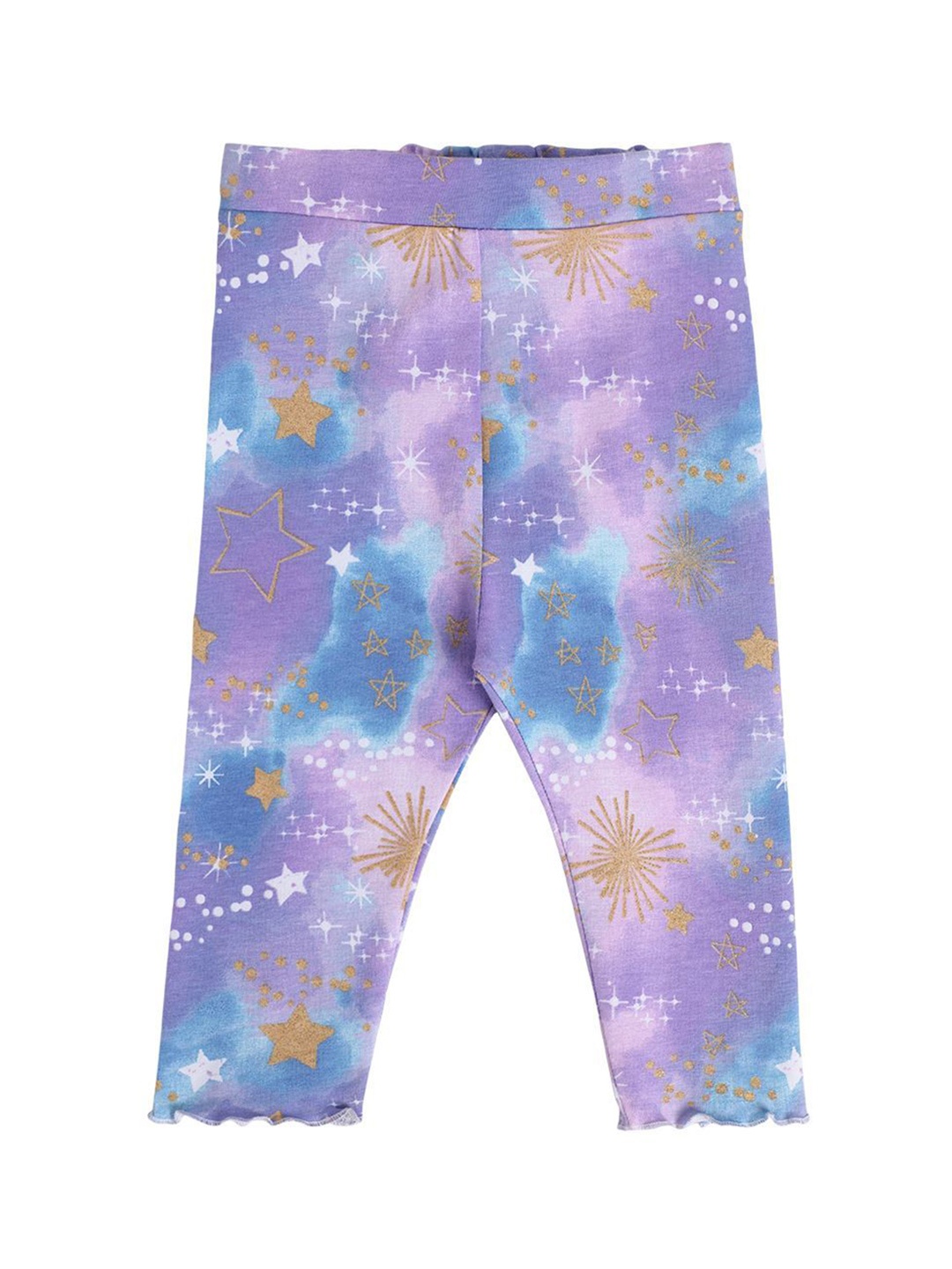 

MINI KLUB Girls Printed Ankle-Length Leggings, Purple