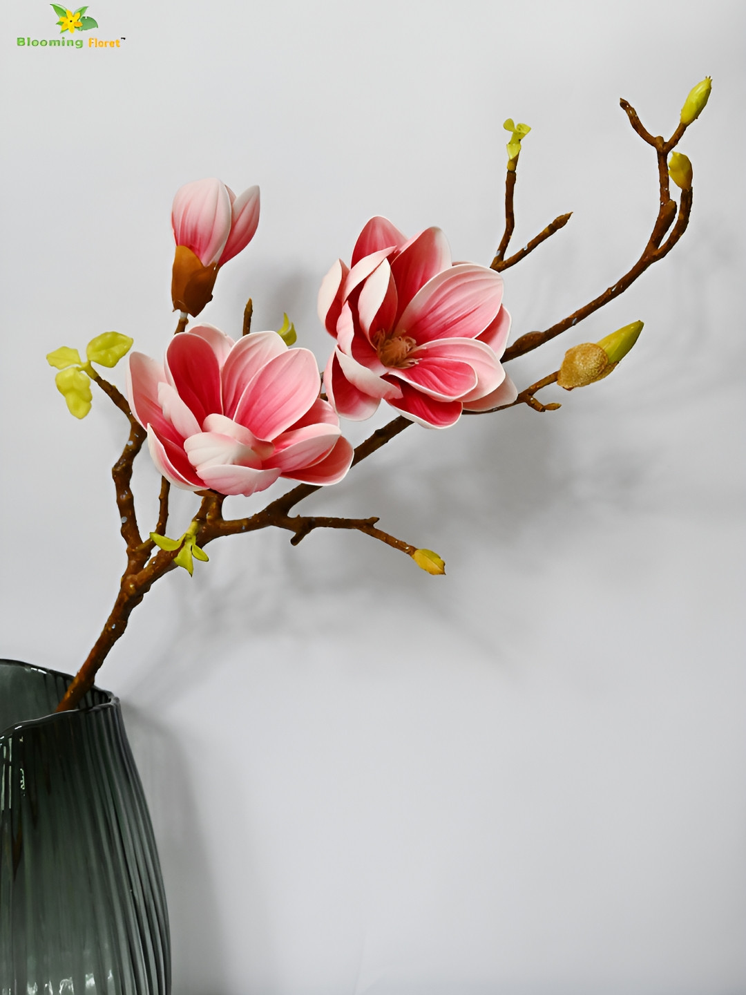 

Blooming Floret Pink & Brown Magnolia Artificial Flower