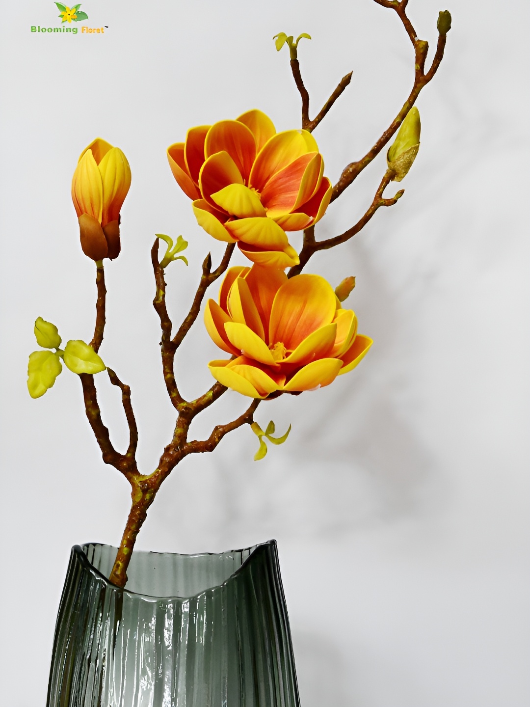 

Blooming Floret Yellow & Brown Magnolia Artificial Flower