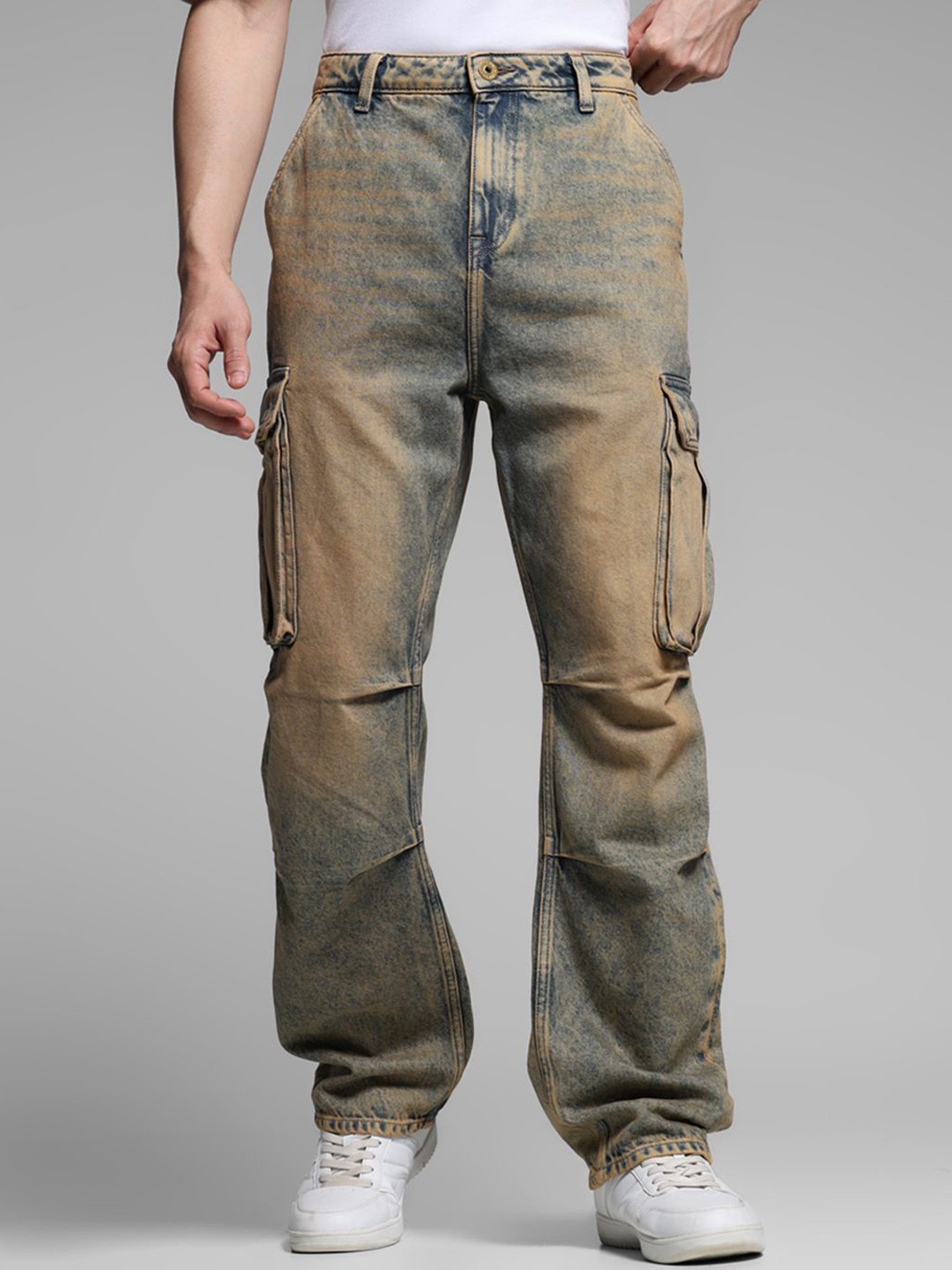

Jack & Jones Men Relaxed Fit Low-Rise Heavy Fade Jeans, Blue