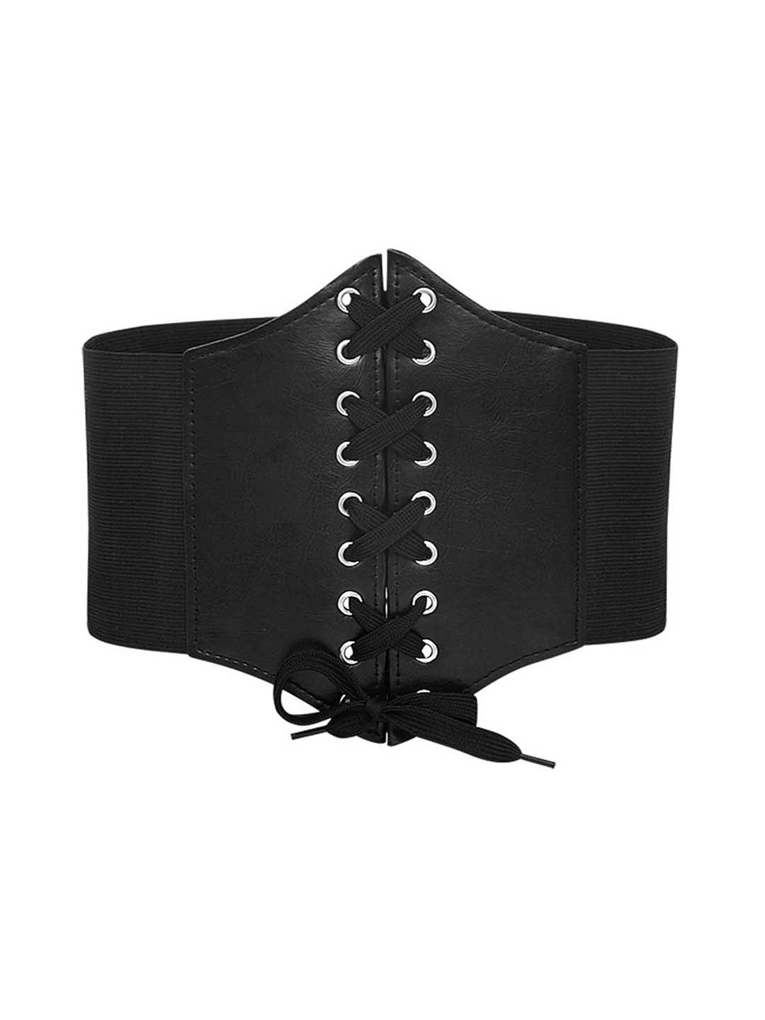 

Fabme Women Stretchable Corset Belt, Black