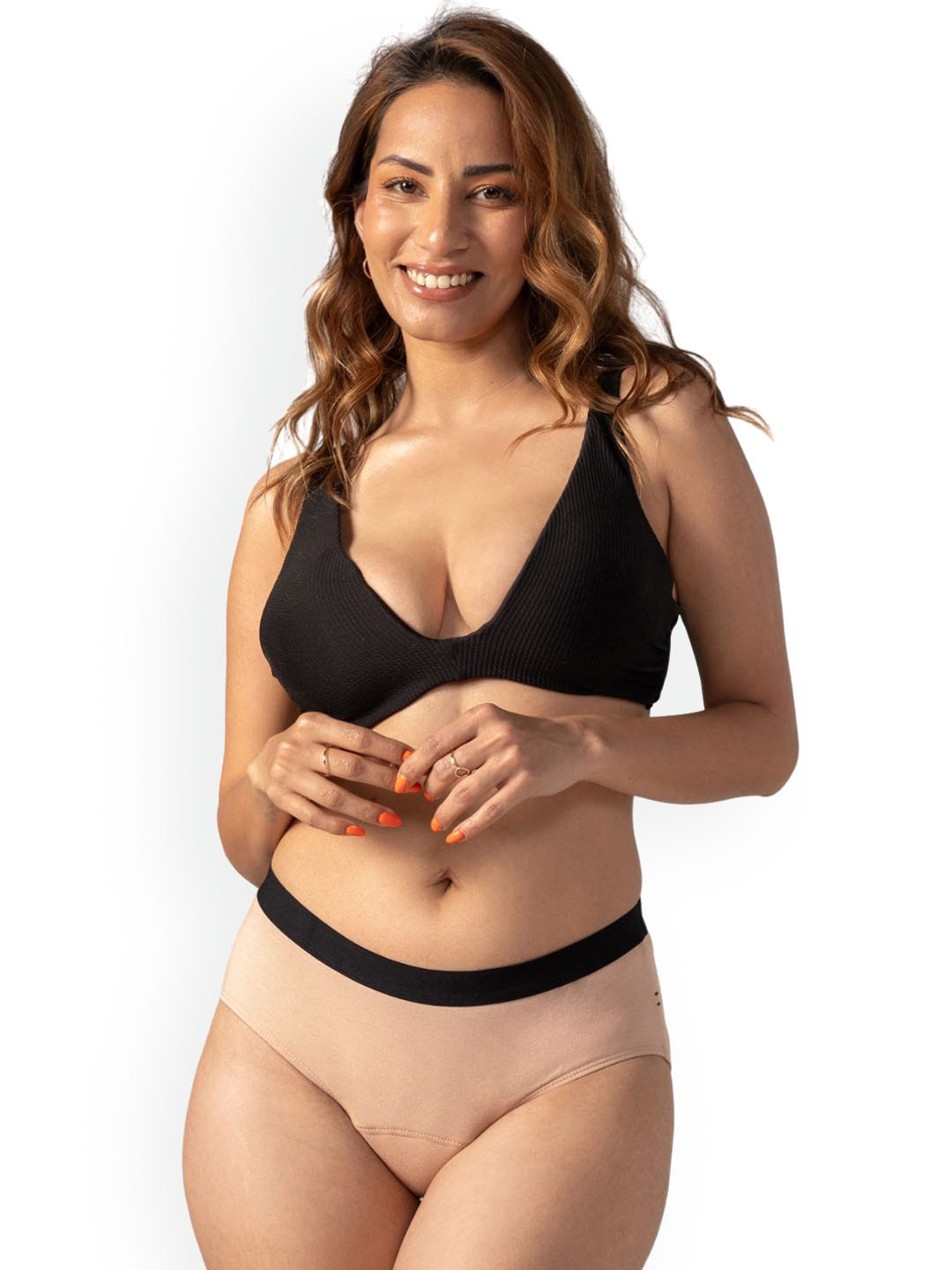 

Mahina Reusable & Leak Proof Cotton Mid Rise Super Heavy Flow Period Briefs, Beige