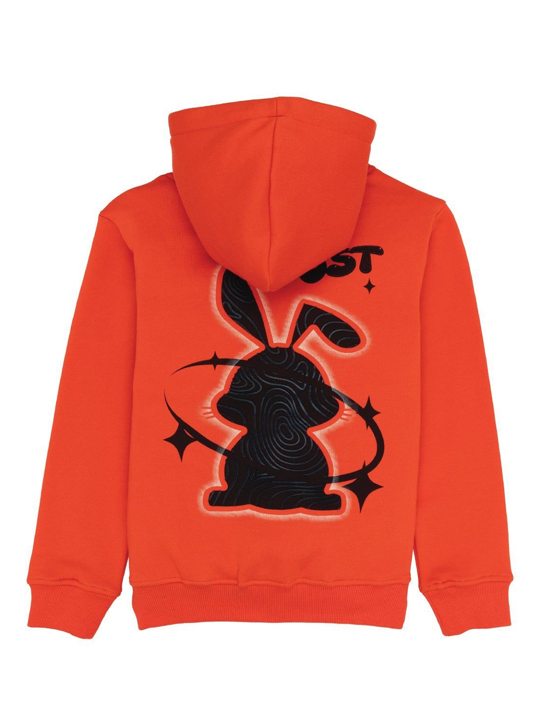 

Status Quo Boys Graphic Printed Hood Cotton Pullover Sweatshirt, Orange