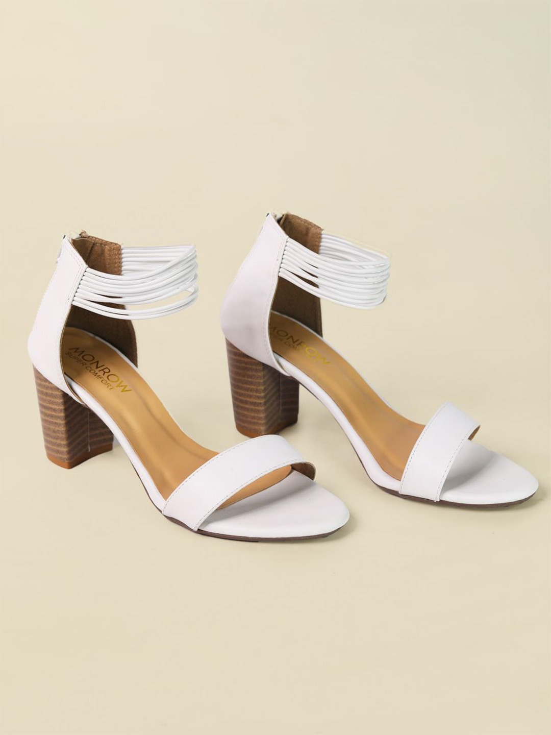 

Monrow PU Block Sandals, White