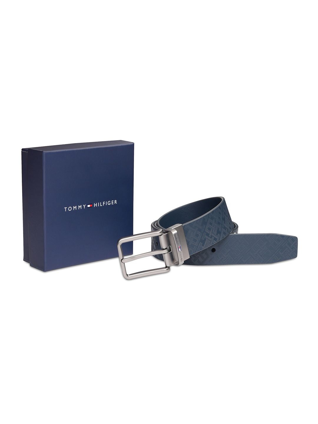 

Tommy Hilfiger Men Textured Leather Reversible Formal Belt, Navy blue