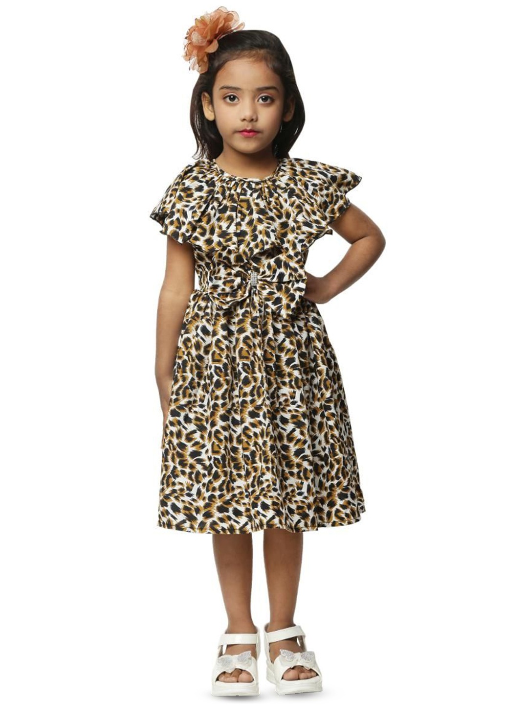 

Wish little Girls Crepe Fit & Flare Mini Dress, Gold