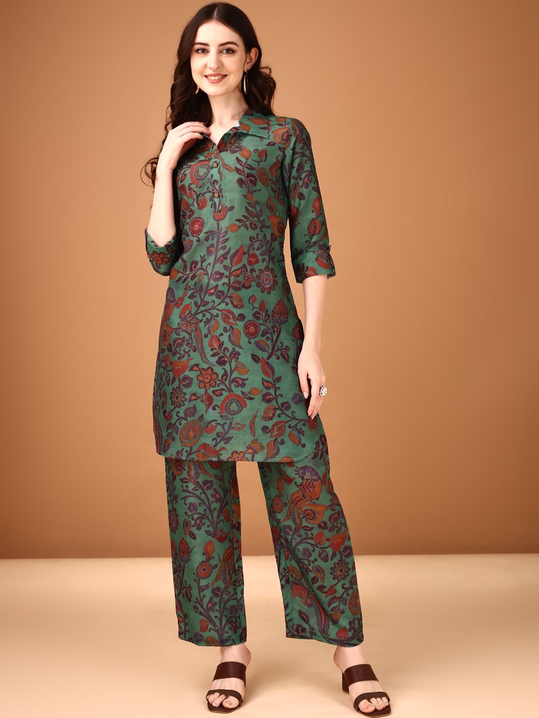 

Anouk Printed Tunic & Palazzos, Green