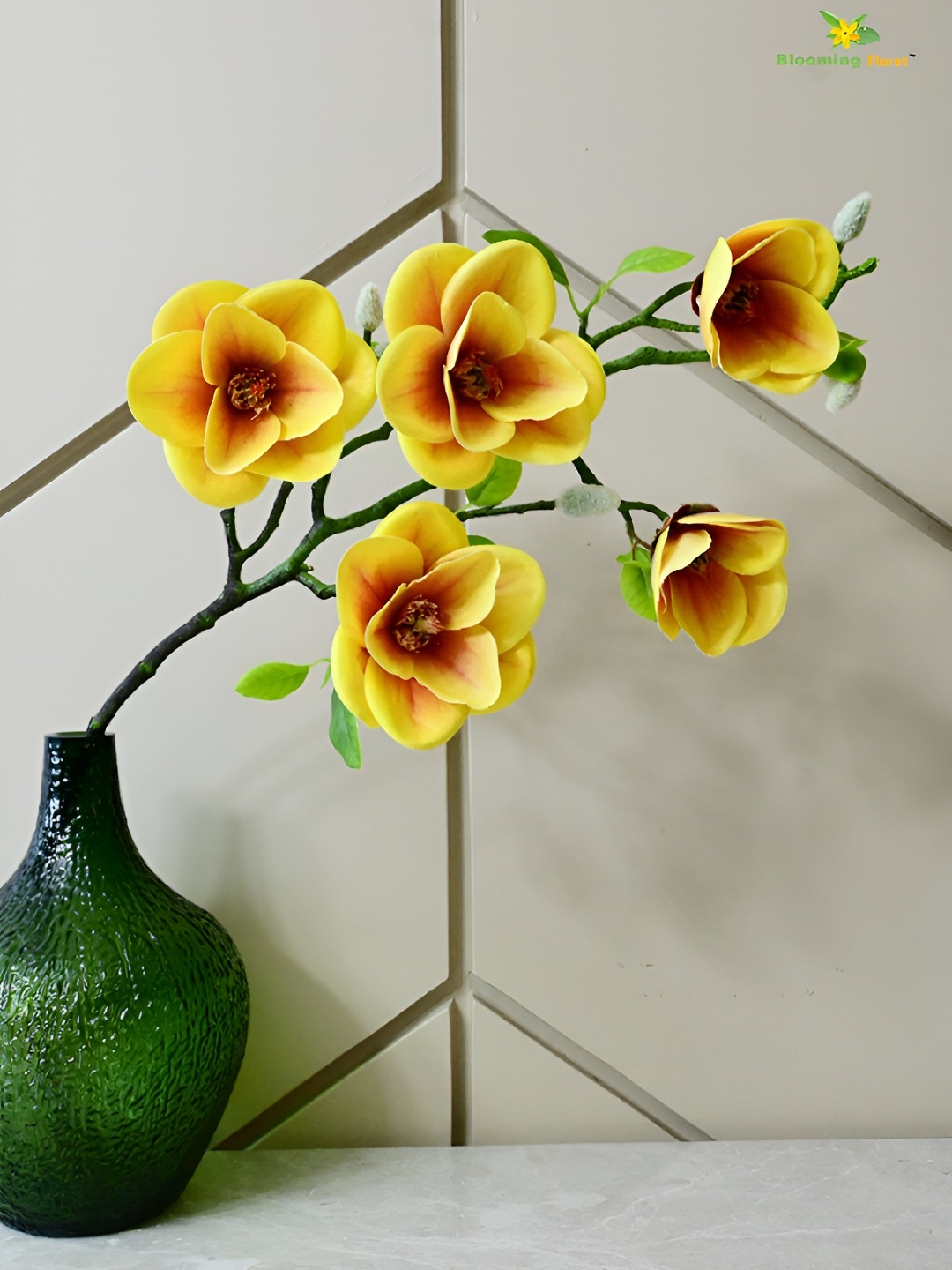 

Blooming Floret Yellow Magnolia Artificial Flower