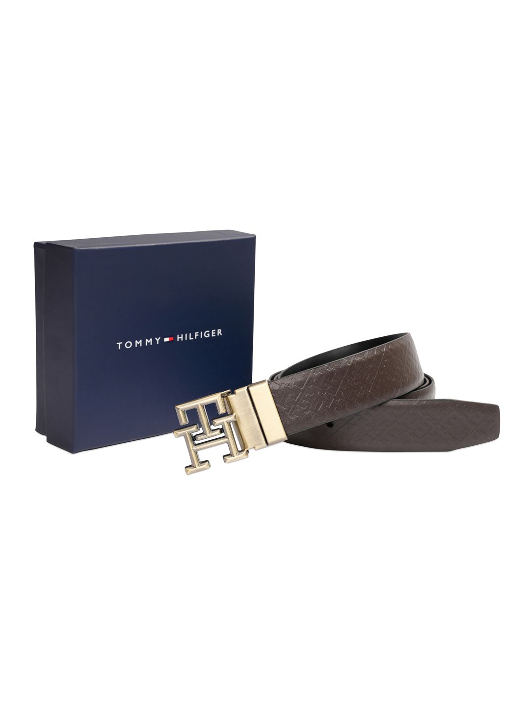 

Tommy Hilfiger Men Textured Leather Reversible Formal Belt, Brown