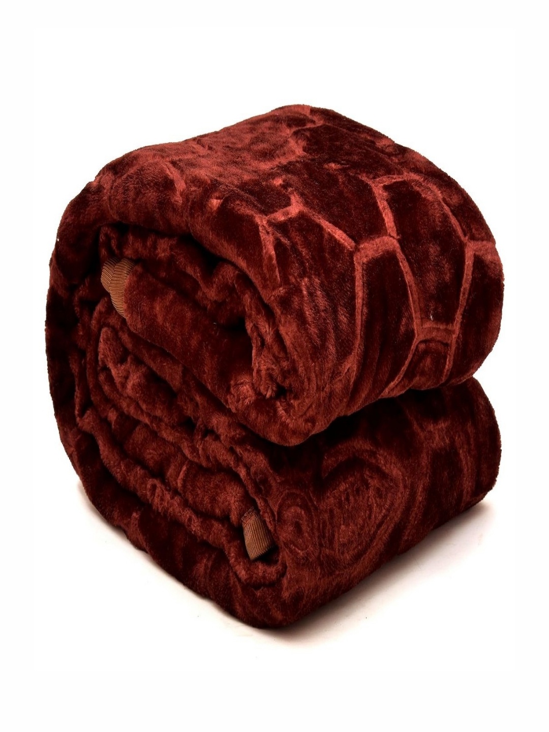 

CHICERY Brown Geometric Mink Heavy Winter 200 GSM Double Bed Blanket