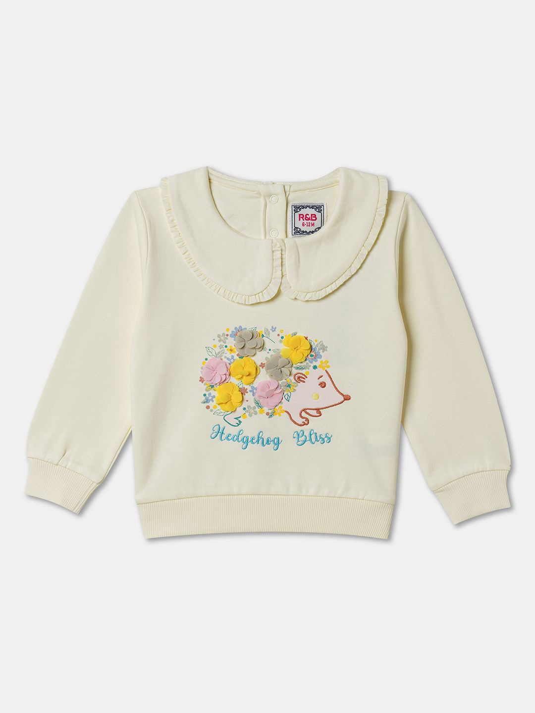 

R&B Girls Printed Sweatshirt, White