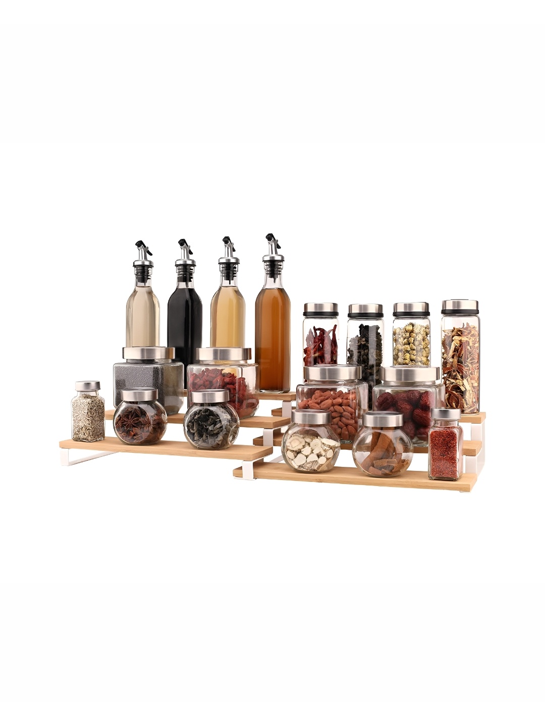 

Arhat Organizers White & Brown 2 Pieces Adjustable Storage Rack