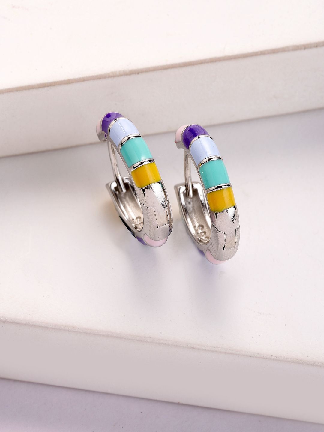 

PANASH 925 Sterling Silver Rhodium-Plated Hoop Earrings