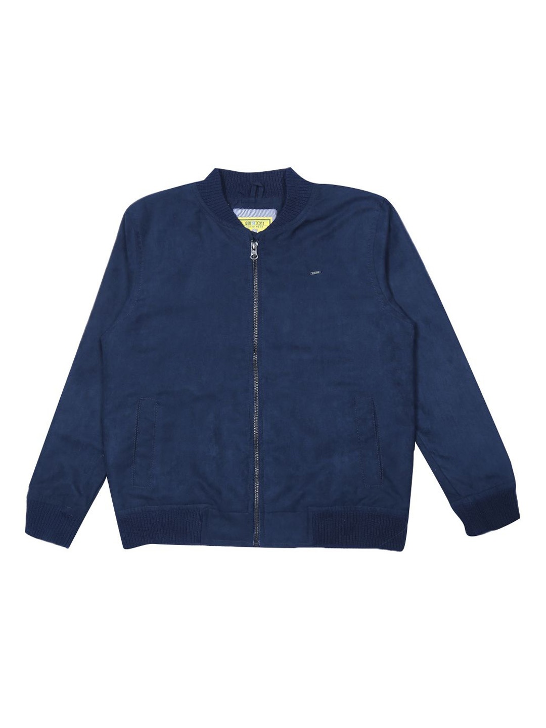 

Gini and Jony Boys Mandarin Collar Cotton Sporty Jacket, Navy blue