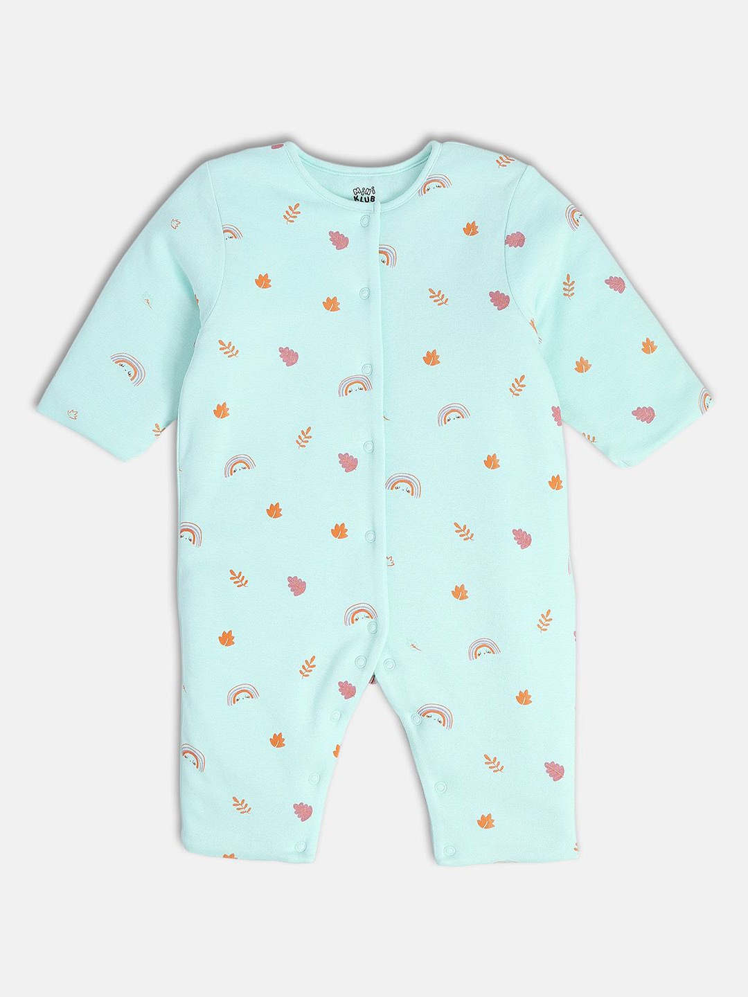 

MINI KLUB Infant Girls Conversational Printed Romper, Blue