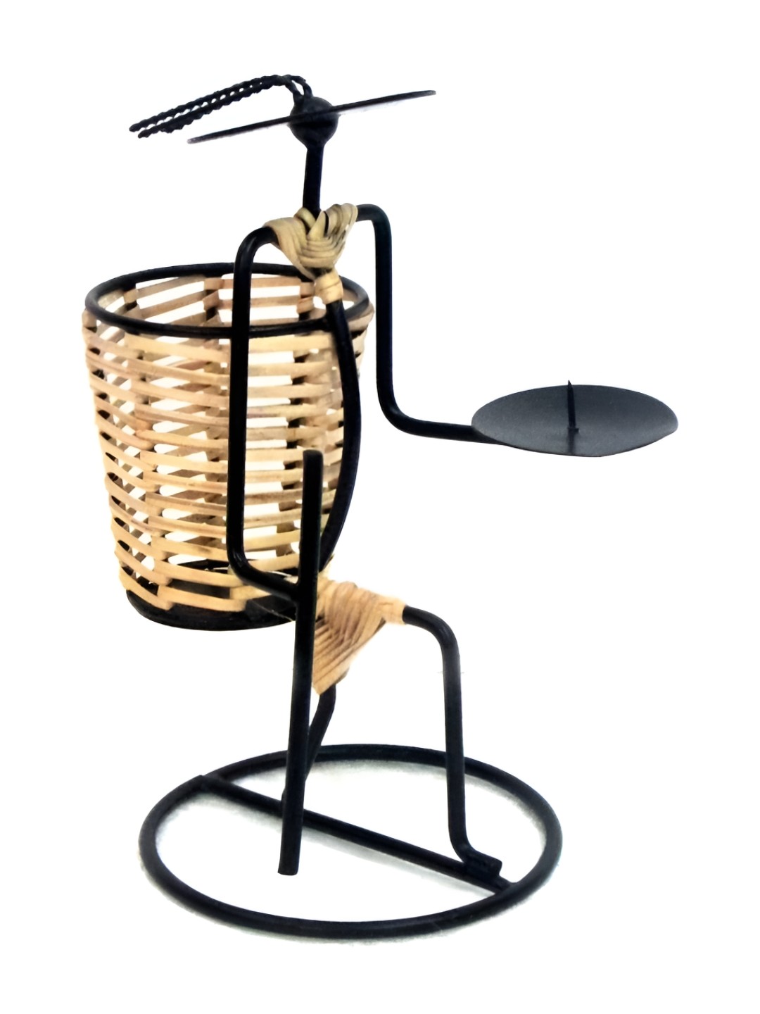 

apka mart Lady With Basket Pen Stand, Black