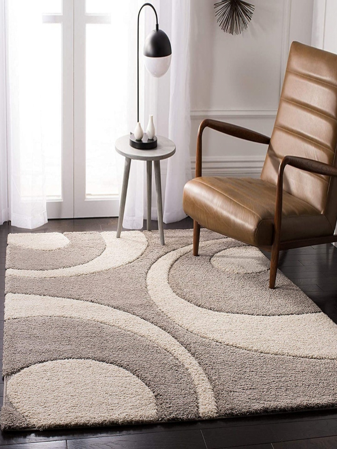 

Banchmark Home Furnishings Beige Abstract Anti-Skid Polypropylene Carpet
