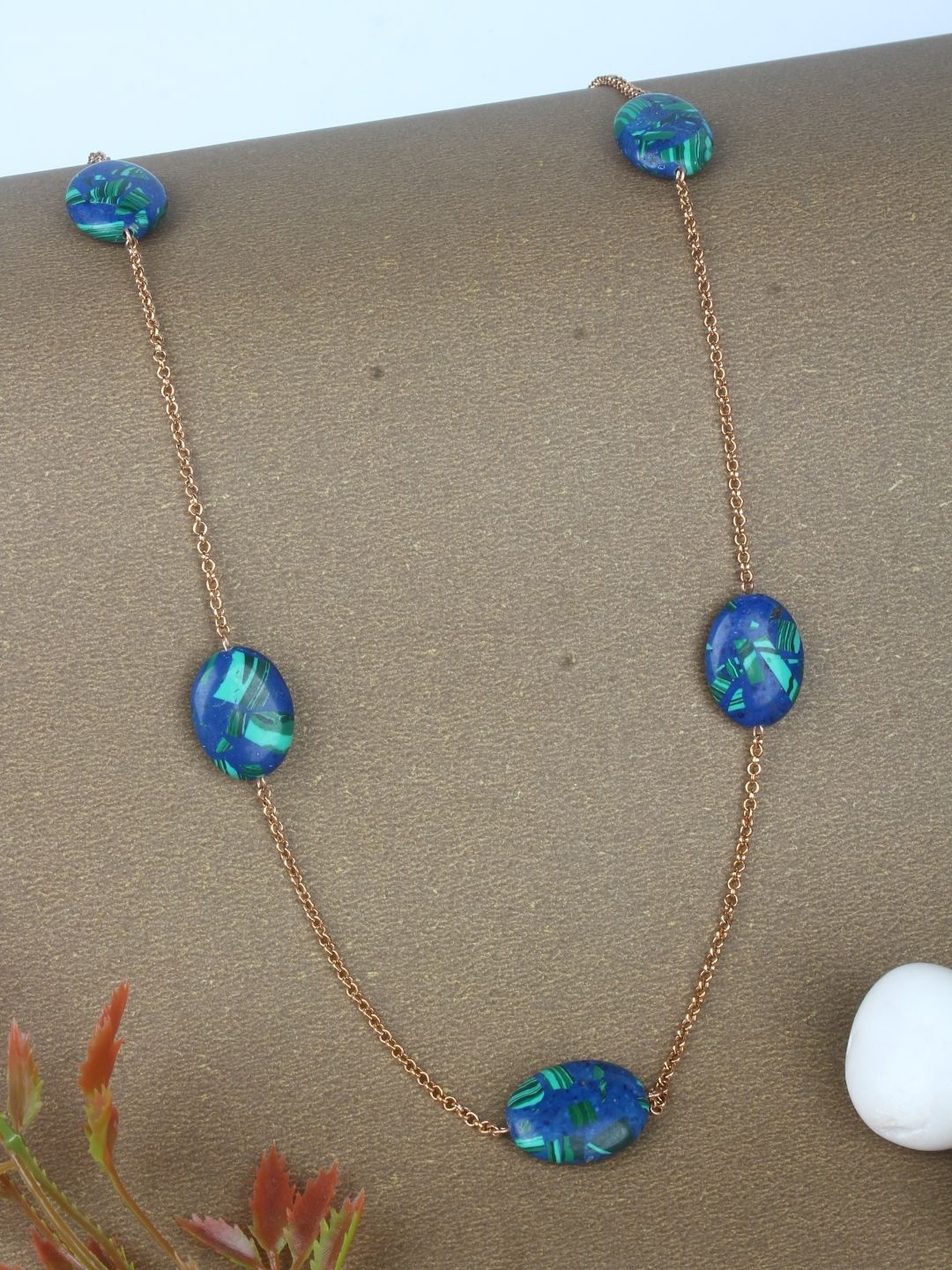 

KPOP Brass Gold-Plated Stone Studded Necklace