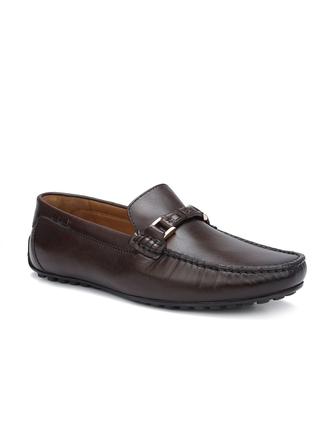 

ROSSO BRUNELLO Men Leather Formal Loafers, Coffee brown