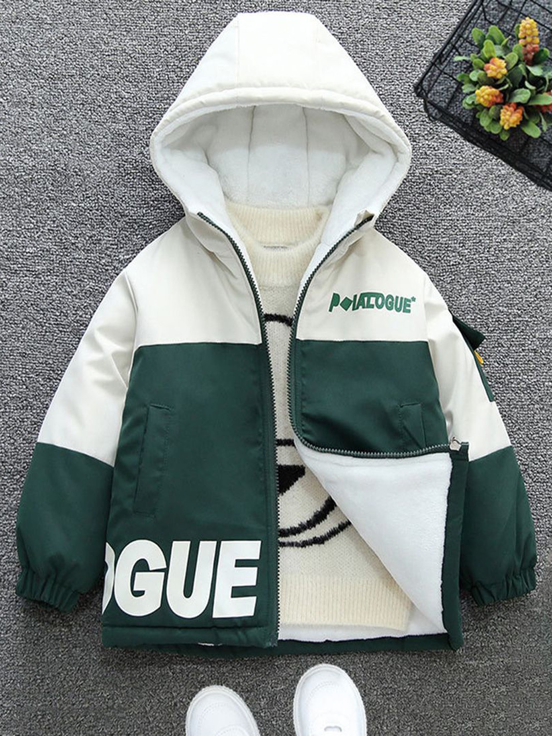 

INCLUD Boys Colourblocked Open Front Jacket, Green