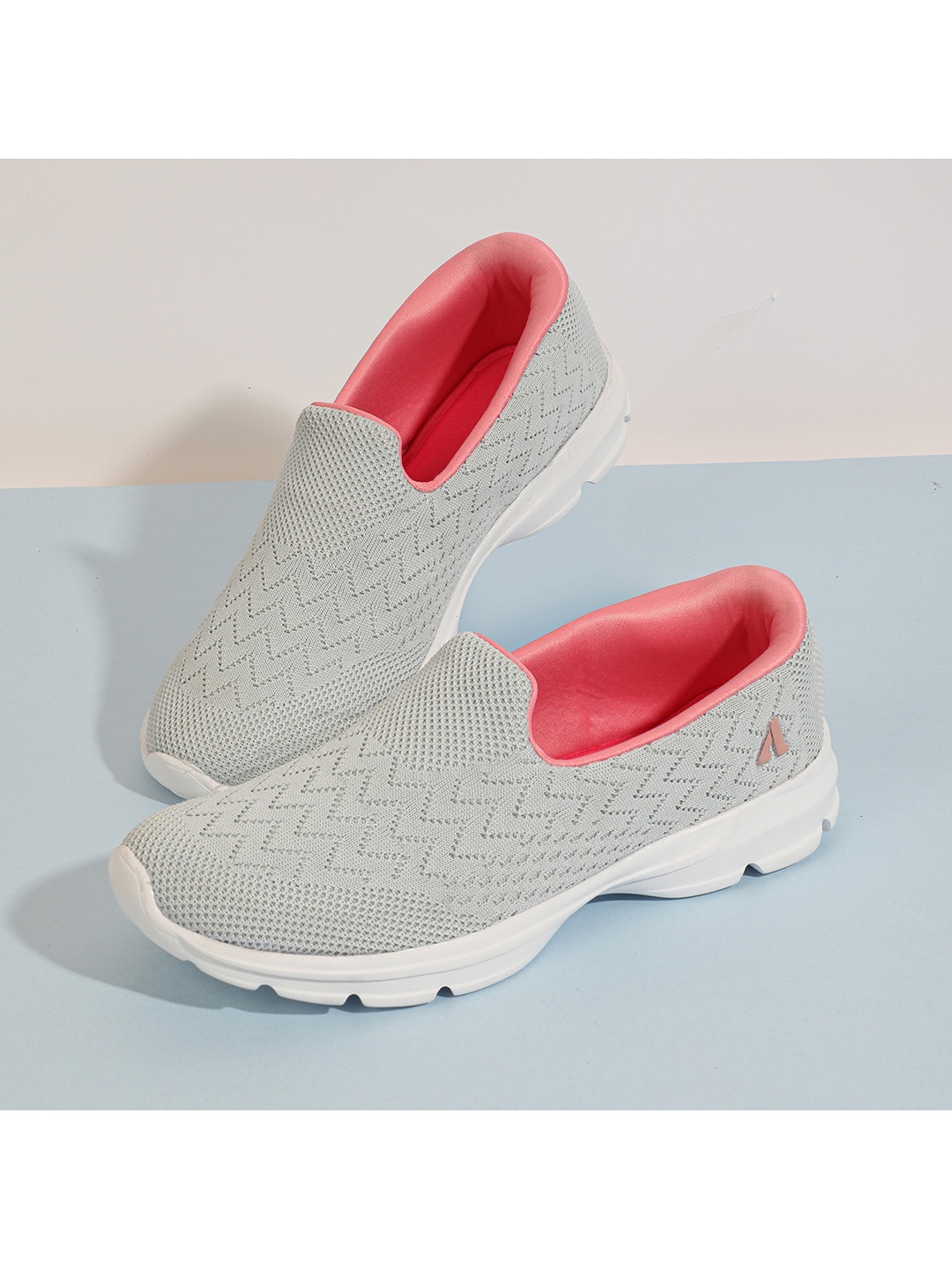 

Aqualite Women Woven Design Slip-On Sneakers, Grey