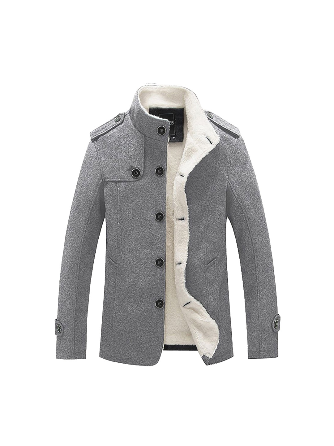 

StyleCast x Revolte Men Stand Collar Cotton Insulator Tailored Jacket, Grey