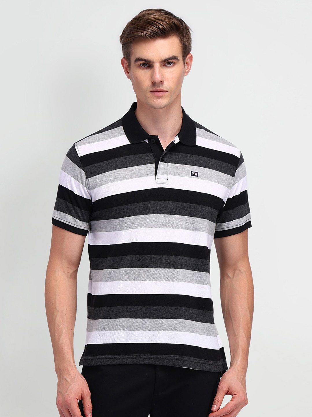 

Arrow Sport Men Striped Polo Collar T-shirt, Multi