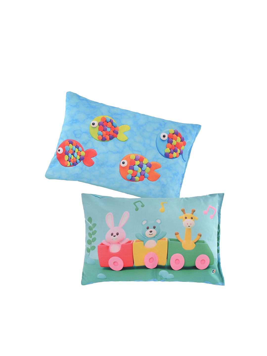 

Kuber Industries Unisex Pack Of 3 Printed Baby Pillow, Blue