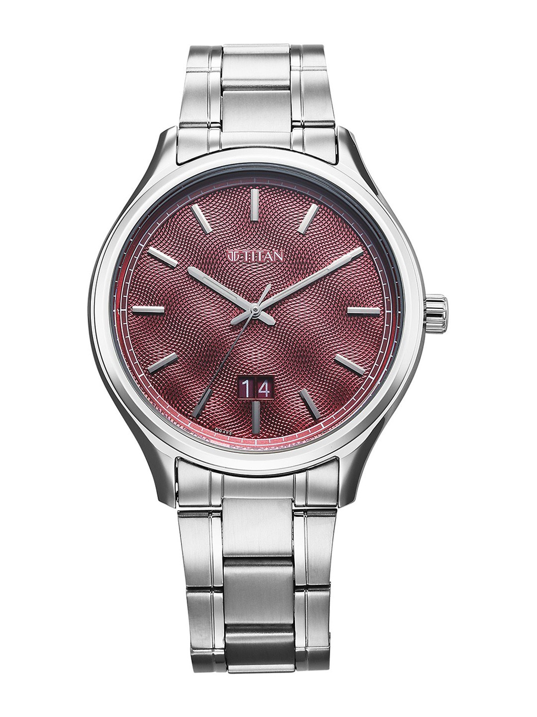 

Titan Men Brass Dial & Stainless Steel Bracelet Style Straps Analogue Watch 10033SM02, Purple