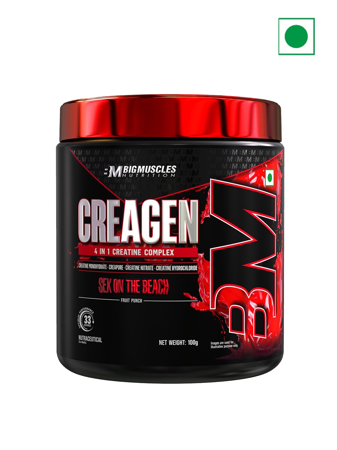 

Bigmuscles Nutrition Creagen 4 in 1 Creatine Complex-100gm, Black