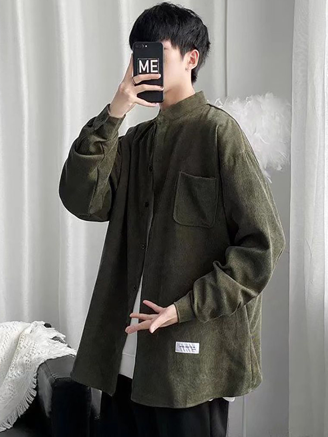 

StyleCast x Revolte Men Insulator Longline Outdoor Tailored Jacket, Green