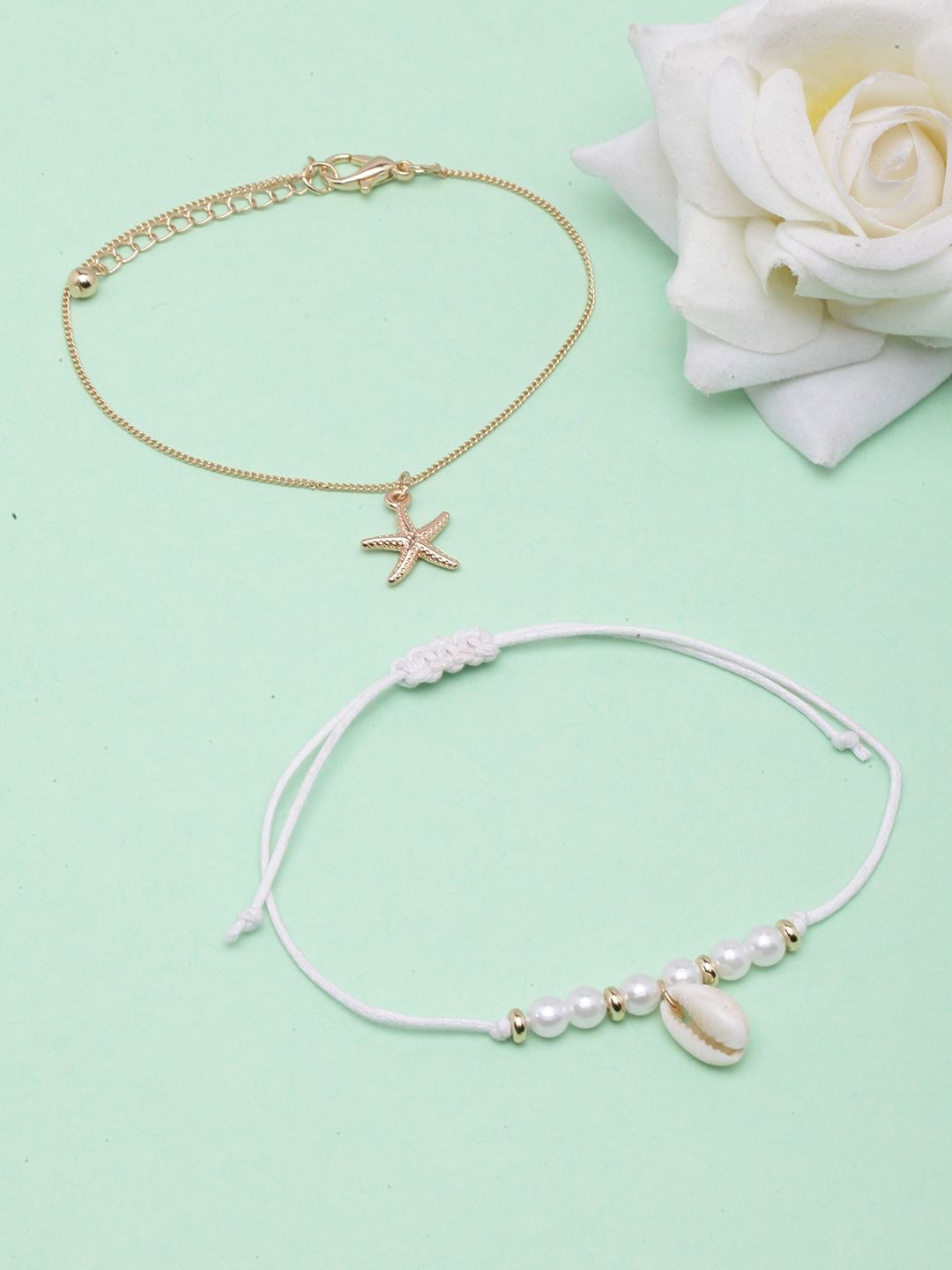 

KPOP Set Of 2 Gold-Plated Pearl Beaded Wraparound Bracelets