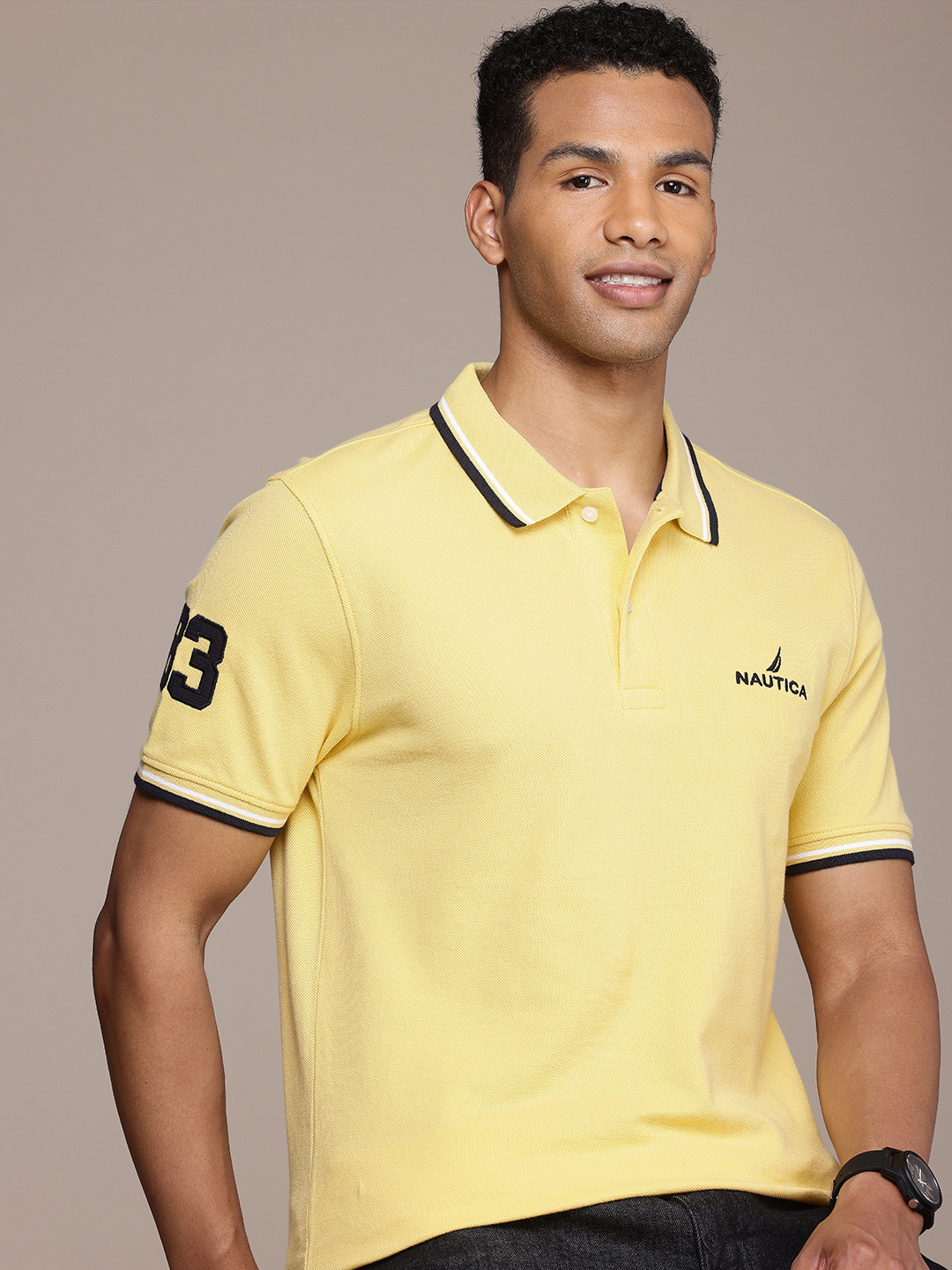 

Nautica Polo Collar Pure Cotton T-shirt, Yellow