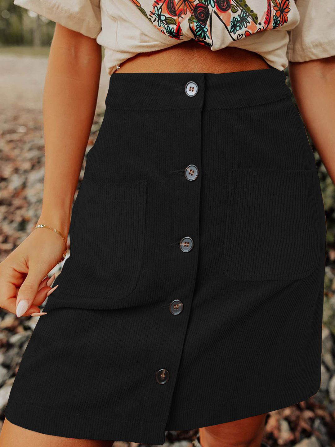 

StyleCast A-Line Mini Casual Skirt, Black