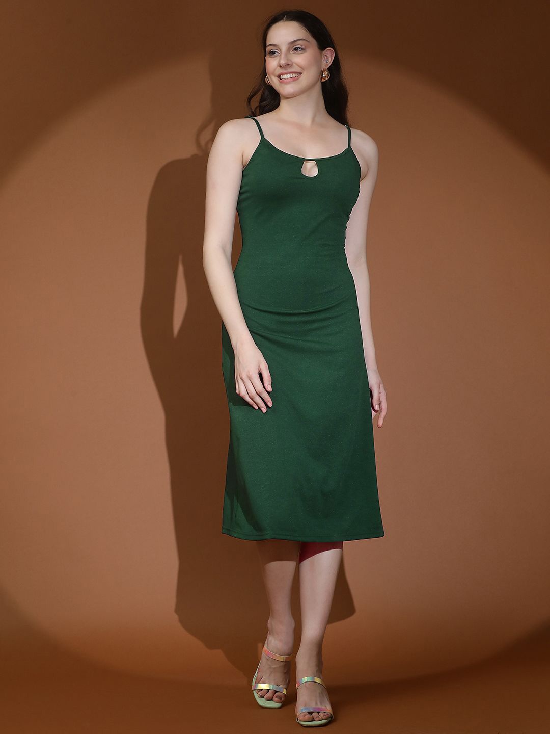 

Kotty Women Solid A-Line Midi Dress, Green
