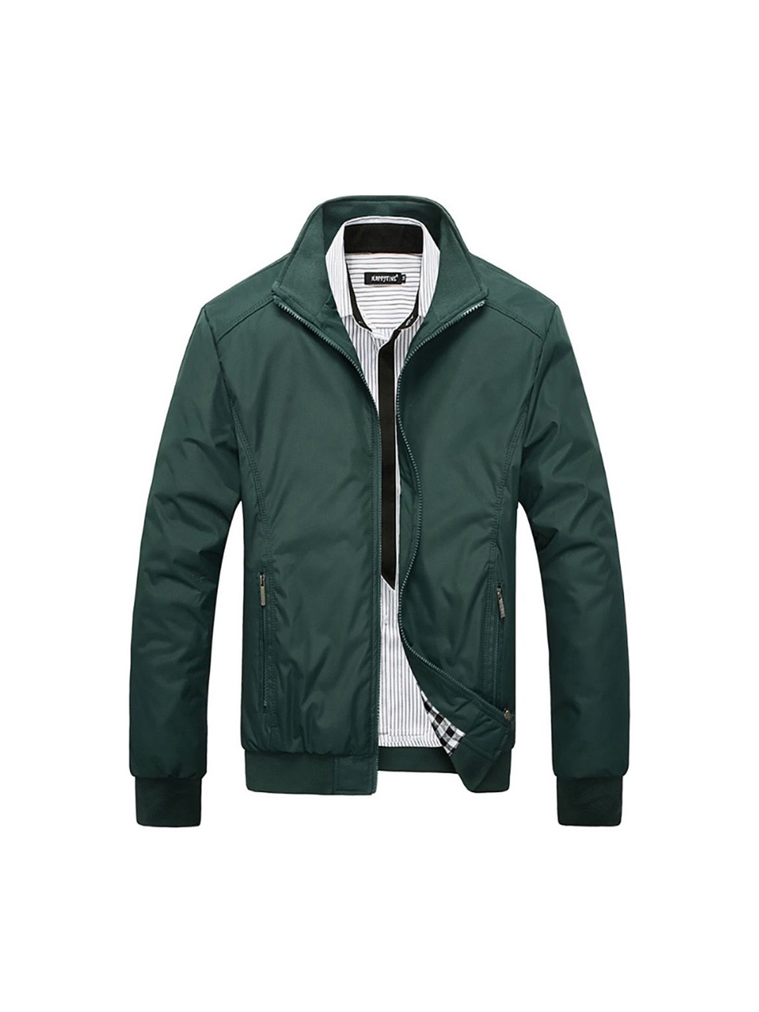 

StyleCast x Revolte Men Stand Collar Insulator Outdoor Bomber Jacket, Green