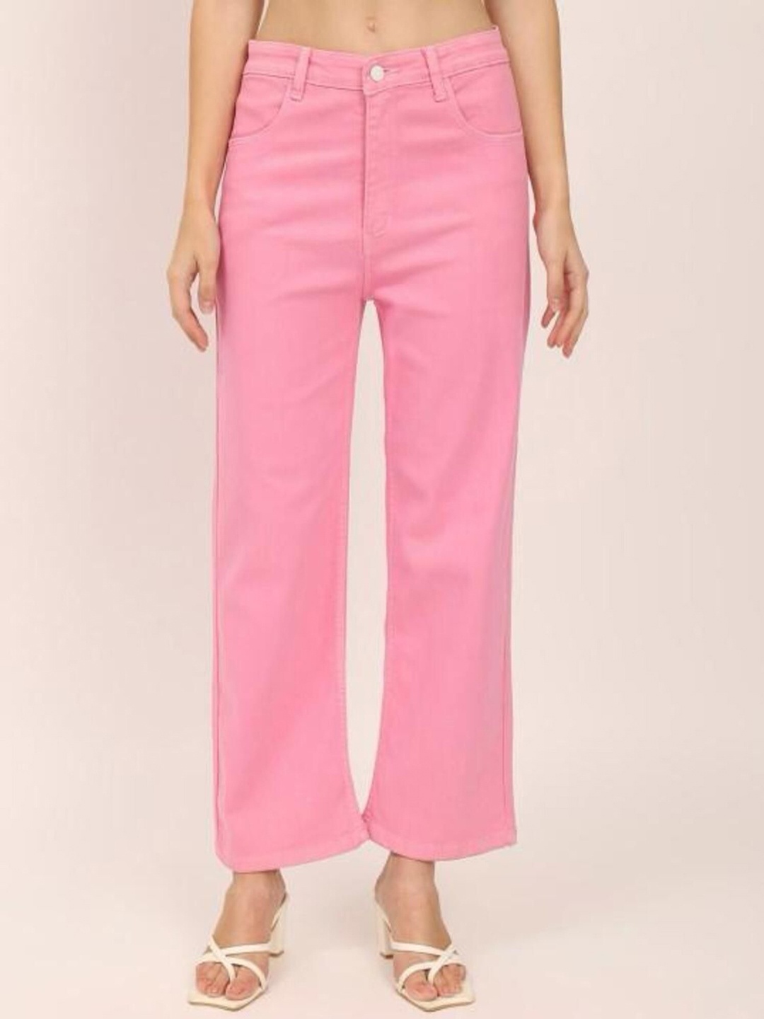 

Perfect Outlet Women Straight Fit Mid-Rise Stretchable Jeans, Pink