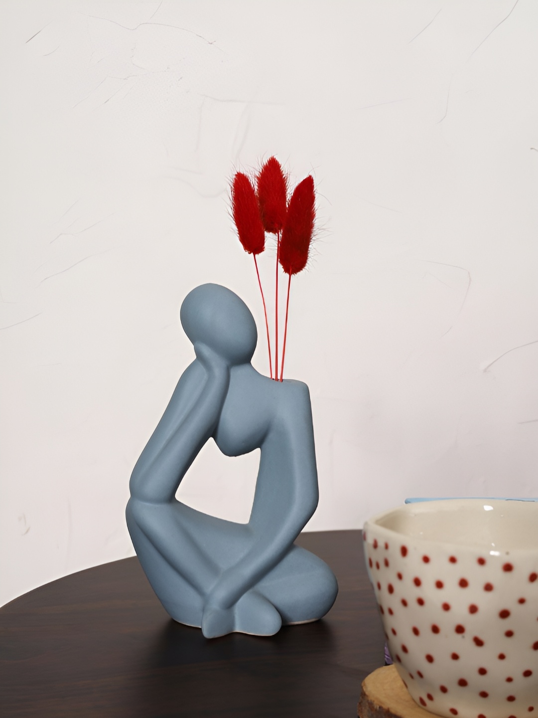 

PUREZENTO Grey Thinker Textured Ceramic Vases