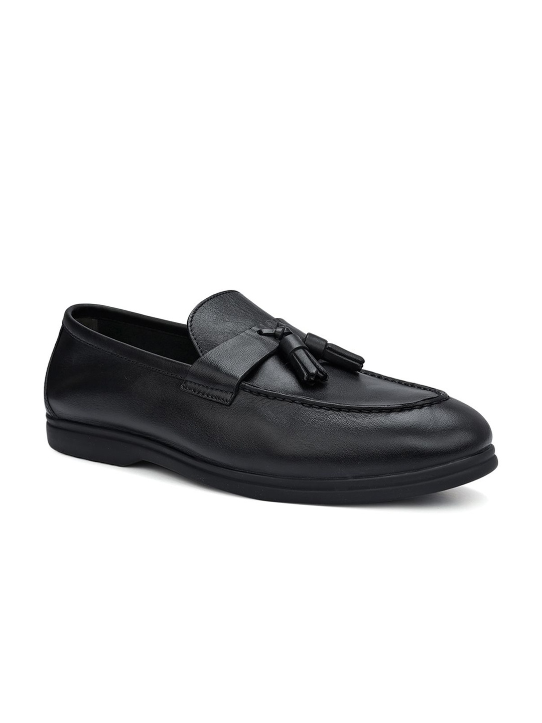 

ROSSO BRUNELLO Men Leather Loafers Formal Shoes, Black