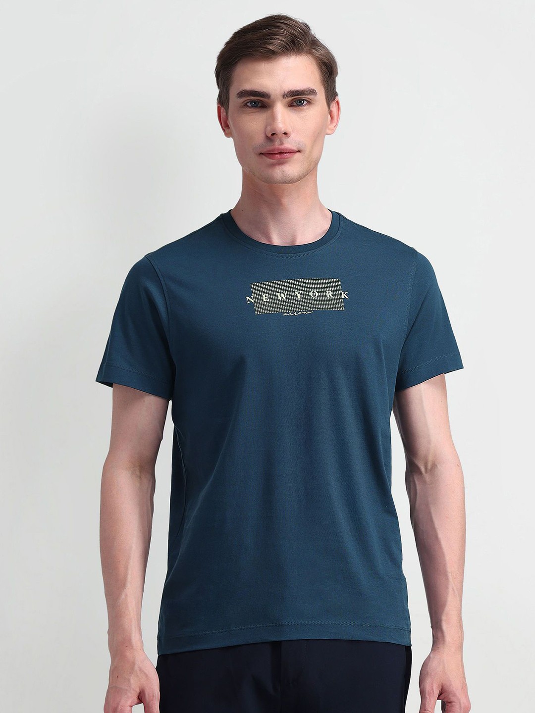

Arrow New York Men Printed T-shirt, Green