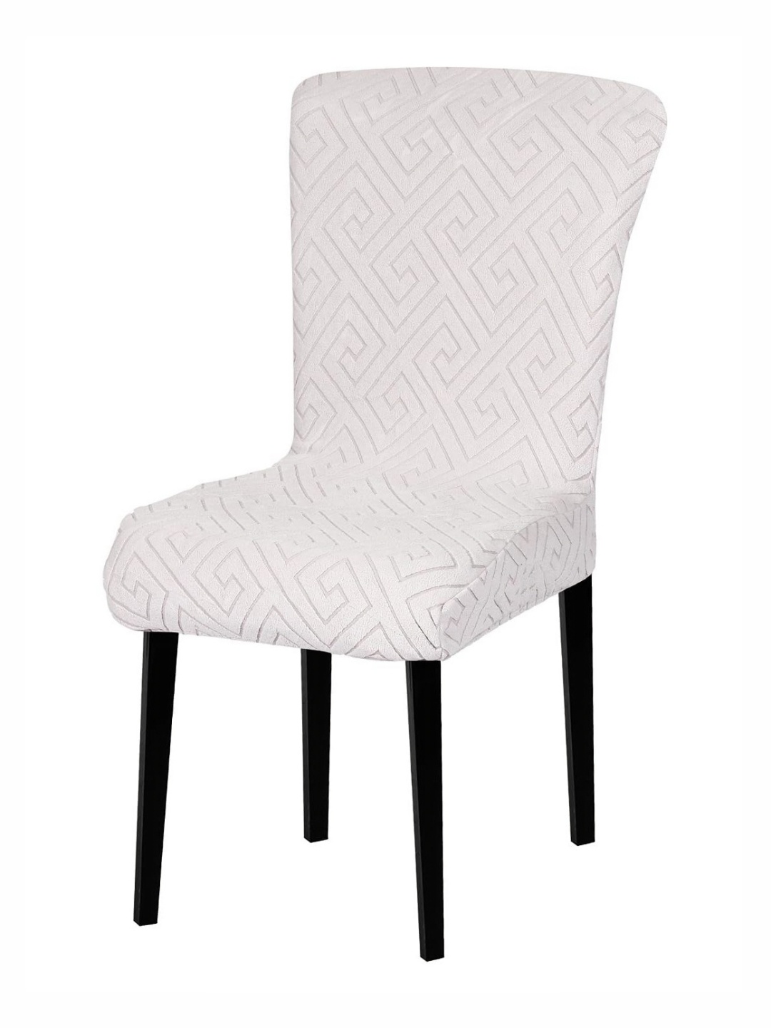 

HOUSE OF QUIRK Grey Melange Self-Designed Stretchable Chair Covers