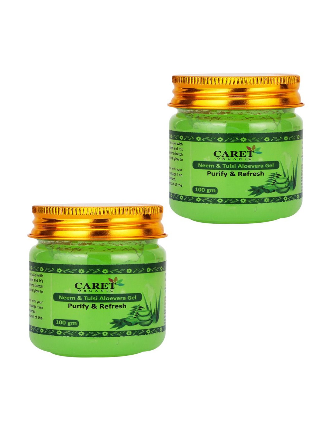 

CARET ORGANIC Set of 2 Neem & Tulsi Aloevera Gel - 100 g Each, White